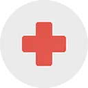 Red medical cross icon representing healthcare and medical technology services.